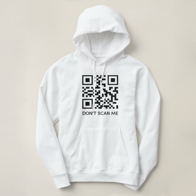 Pull À Capuche rick roll drôle QR code scan ne me scanner pas swe (Design devant)