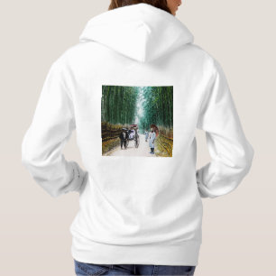 Pull À Capuche Rickshaw sur la route au cru de Kyoto Japon