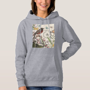 Pull À Capuche Robin Elegant Bird Butterfly French Art