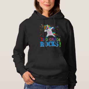 Pull À Capuche Rocks de 3e année Dabbing Unicorn Pour la 3e année