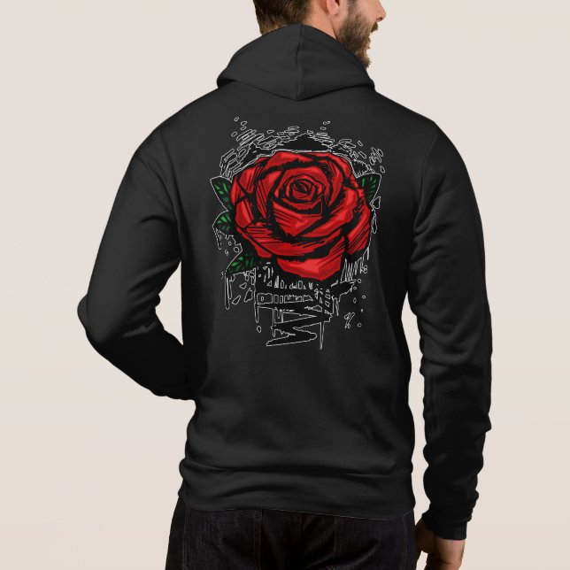 Pull À Capuche Rose robuste (Dos)