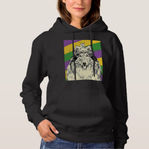 Pull À Capuche Rough Collie Jester Mardi Gras Chien Maman ou Papa