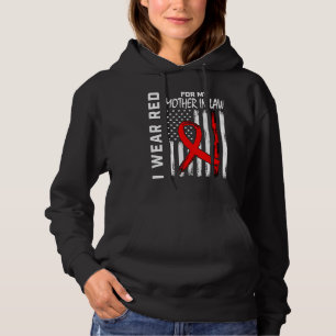Pull À Capuche Ruban Rouge Maladie Cardiaque de la Belle-Mère Sen