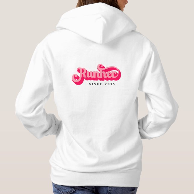 Pull À Capuche Runher Runher Runher Pink Bold Retro Font Motivati (Dos)