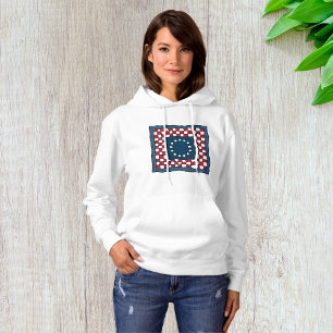 Pull À Capuche Russe Patriotic Americana Quilt Motif USA Art