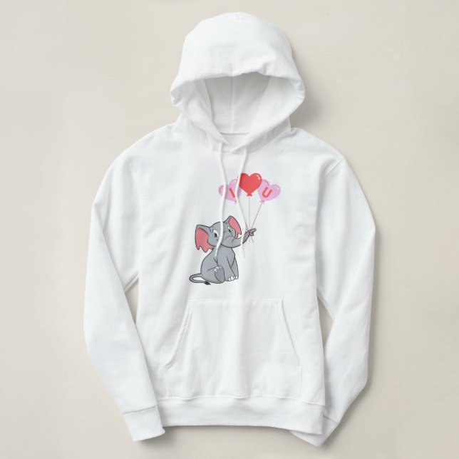 Pull À Capuche Saint-éléphant Saint-Valentin (Design devant)