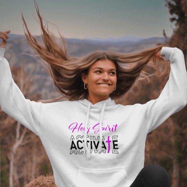 Pull À Capuche Saint-Esprit Activé - Croix rose (Créateur téléchargé)