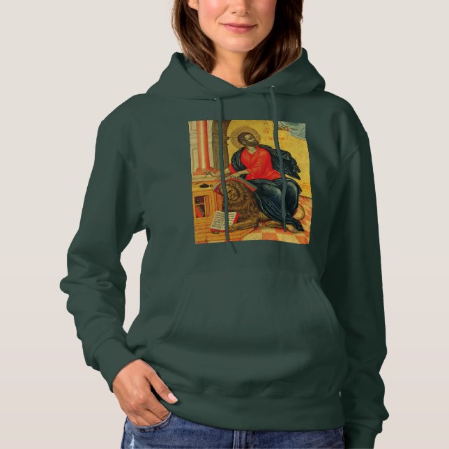 Pull À Capuche Saint Marc l'icône évangélique orthodoxe (Devant)