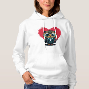 Pull À Capuche Saint Valentin Romance avec la salle Adorable Owl