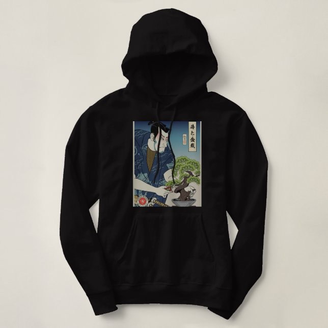 Pull À Capuche Samurai Et Bonsai Tree Ukiyoe Guerrier Japonais Lo (Design devant)