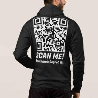 Pull À Capuche Scannez-moi QR drôle ! Blague drôle de regret