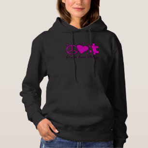 Pull À Capuche Sensibilisation sur l'autisme Amour Paix Amour Puz