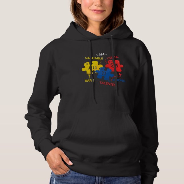 Pull À Capuche Sensibilisation sur l'autisme Puzzle Élément chimi (Devant)