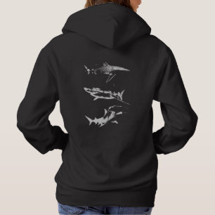 Pull À Capuche Shark Ocean Animal Back Design Grunge Esthétique