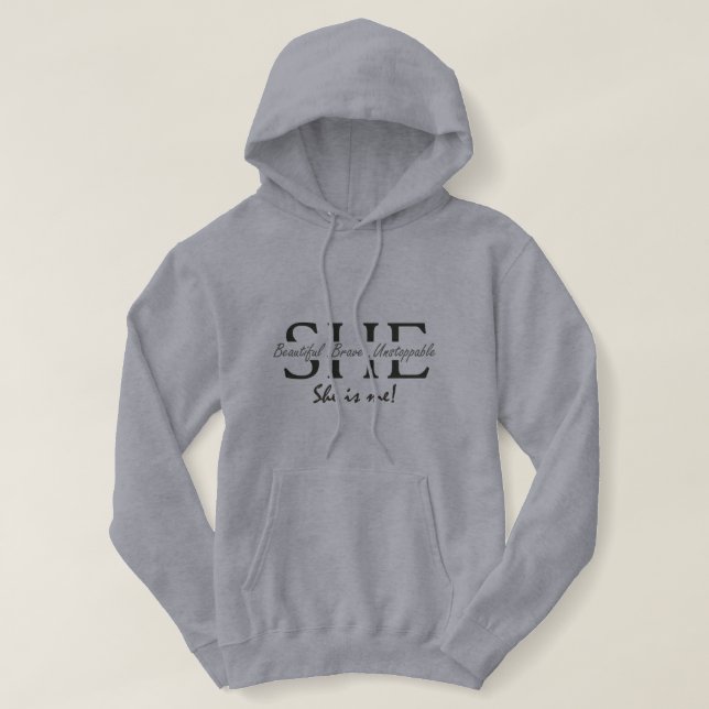 Pull À Capuche "she is me" hoodie (Design devant)