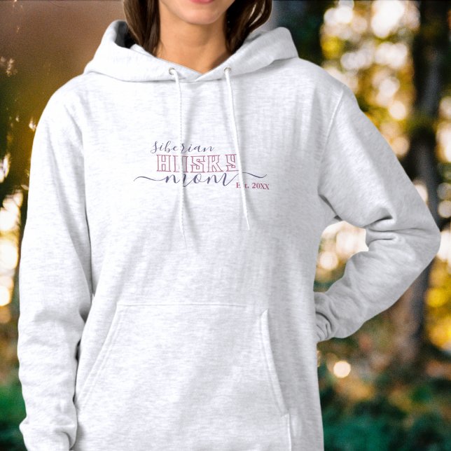 Pull À Capuche Sibérie Husky Maman avec année (Créateur téléchargé)