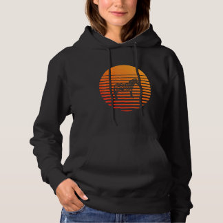 Pull À Capuche Silhouette de l'ombre de zèbre devant un soleil