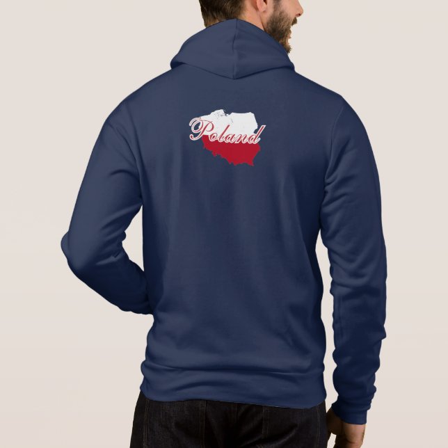 Pull À Capuche Simple Modern Pologne Carte du drapeau Souvenir (Dos)