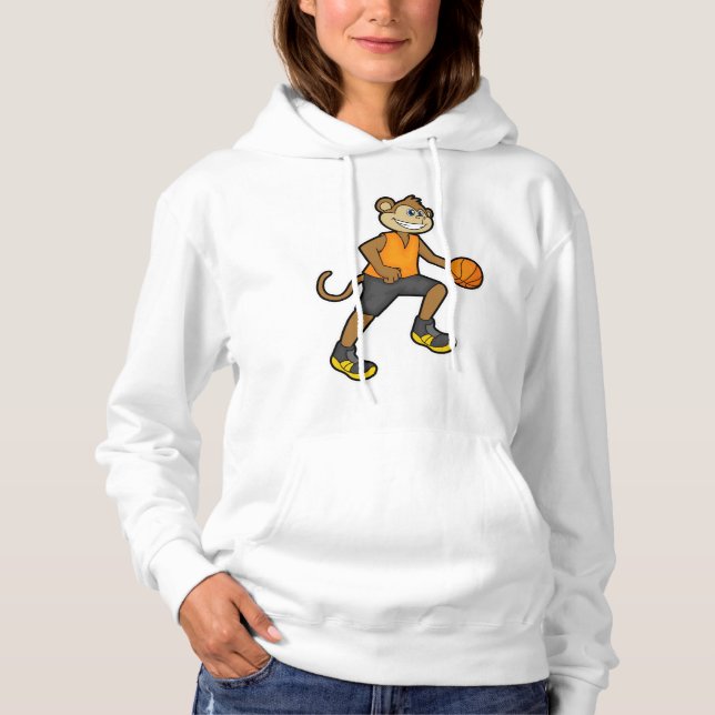 Pull À Capuche Singe au basketball (Devant)