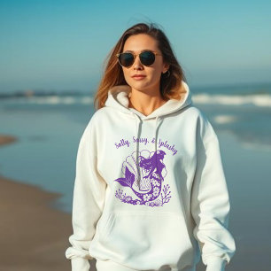 Pull À Capuche Sirène-salé hawaïen, sassy et violet éclatant