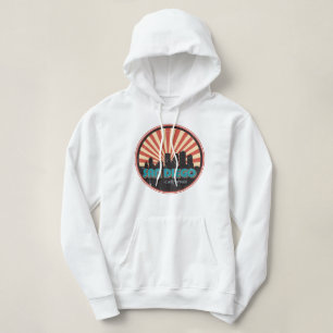 Pull À Capuche Skyline de l'État de Californie Retro San Diego V