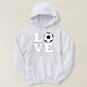 Pull À Capuche Soccer féminin AMOUR Mignonne Soccer Joueur Sports