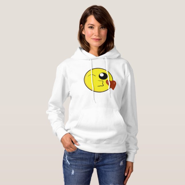 Pull À Capuche Soufflez un baiser Emoji (Devant entier)