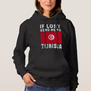 Pull À Capuche Souvenir Drapeau Tunisie  Si perdu envoyez-moi en 