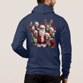 Pull À Capuche Squelette de Noël Groupe Photo – 3D Festive