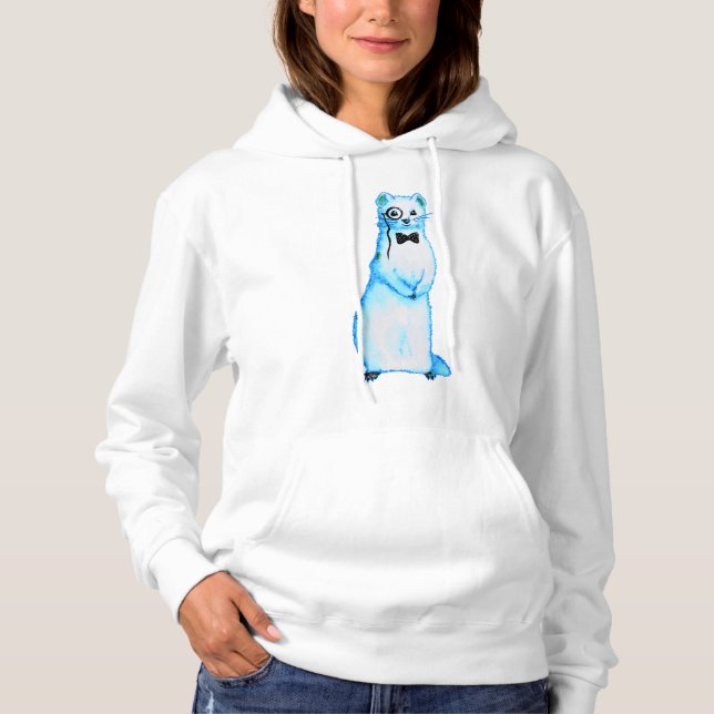 Pull À Capuche Stoat blanc Ermine Cute Ferret Lover Art (Devant)