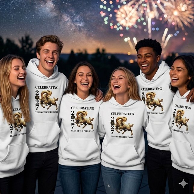 Pull À Capuche Stunning Gold Chinese Year of Fire Goat 2027 (Stunning Gold Chinese Year of the Fire Goat 2027 Hoodie Sweatshirts Cover Photo)