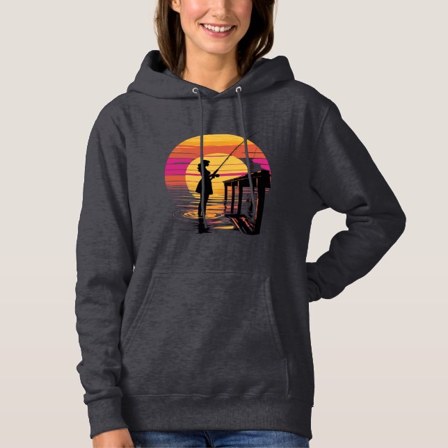 Pull À Capuche Sunset Fishing – Women’s Hoodie (Devant)