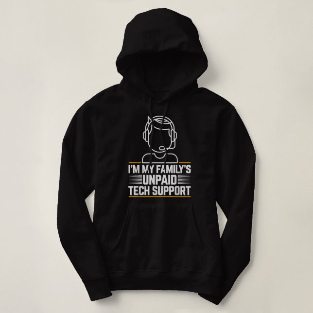 Pull À Capuche Support Technique Inpayé De Mes Familles Im Minima (Design devant)