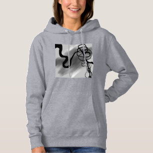 Pull À Capuche Sur la grille : gris Abstrait, noir et blanc