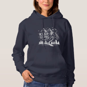Pull À Capuche Sweat-shirt Keep Going Mountain – Géométrique Dess