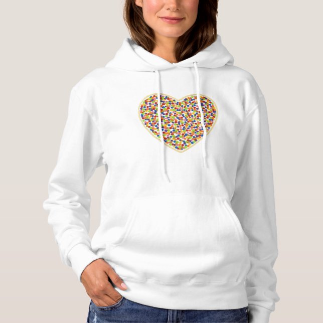 Pull À Capuche Sweatshirt à capuchon de points cardiaques (Devant)