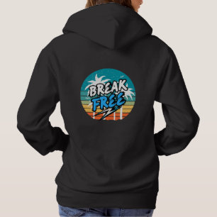 Pull À Capuche Sweatshirt Graphique Rétro « Échappez-vous »