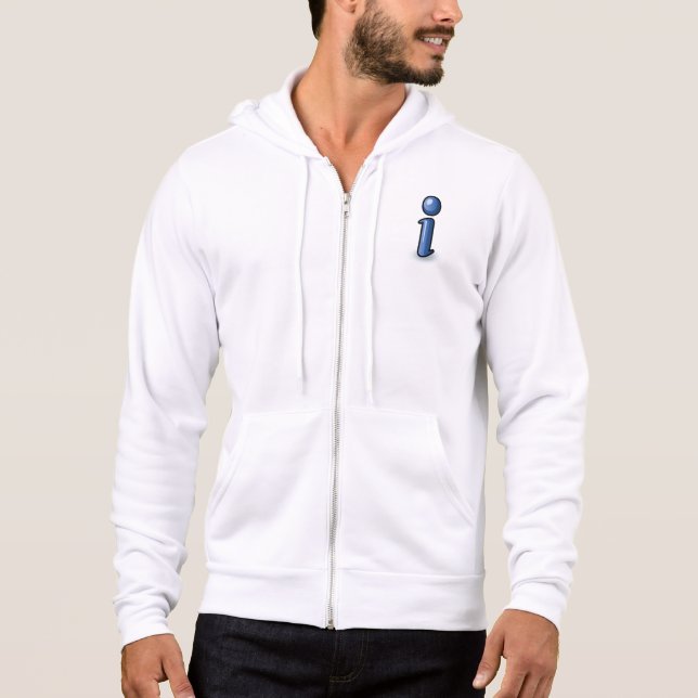 Pull À Capuche Symbole d'icône d'information Bleu Glossy (Devant)