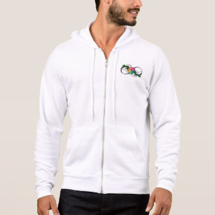 Pull À Capuche Symbole d'infini avec Rose arc-en-ciel