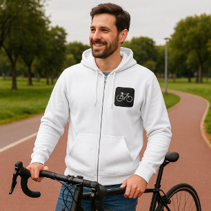 Pull À Capuche Symbole minimaliste de vélo noir et blanc