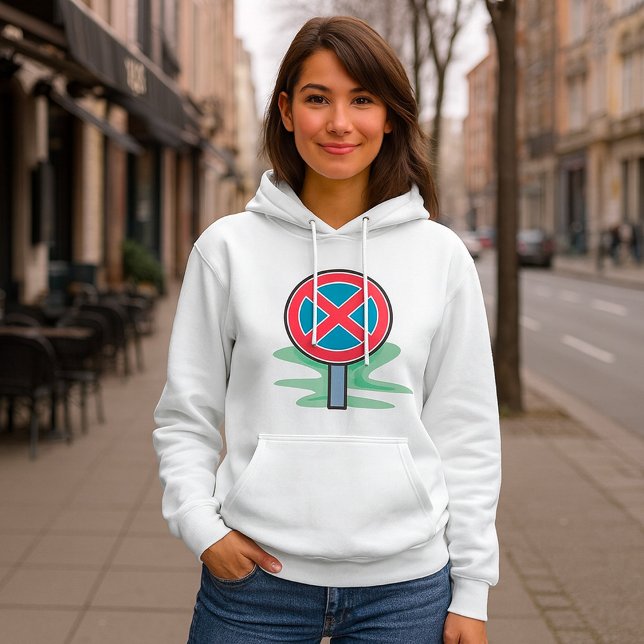 Pull À Capuche Symbole rouge bleu de la route de stationnement (Créateur téléchargé)