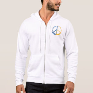 Pull À Capuche SYMBOLE ukrainien - PAIX Bleu Jaune Ukraine Guerre