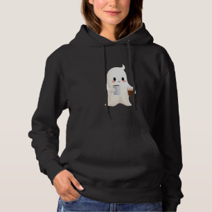 Pull À Capuche T-shirt à capuche marron fantôme café mignon pour