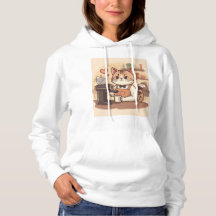 T-shirt à capuche mignon et drôle pour barista cha