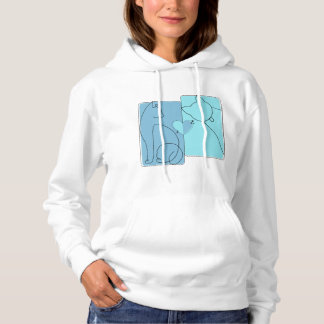 Pull À Capuche T-shirt à capuche minimaliste pour chat – Ligne ar