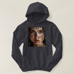 Pull À Capuche T-shirt portrait femme mystique à yeux bleus