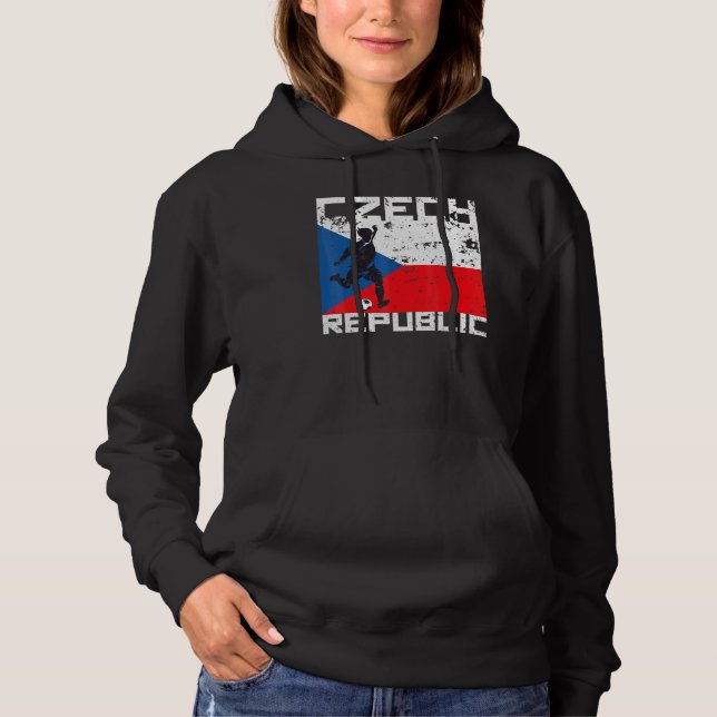 Pull À Capuche Tchéquie Football Football Fan Jersey Drapeau Cze (Devant)