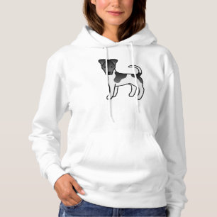 Pull À Capuche Terrier Fox Lisse de Dessin Animé Noir et Blanc