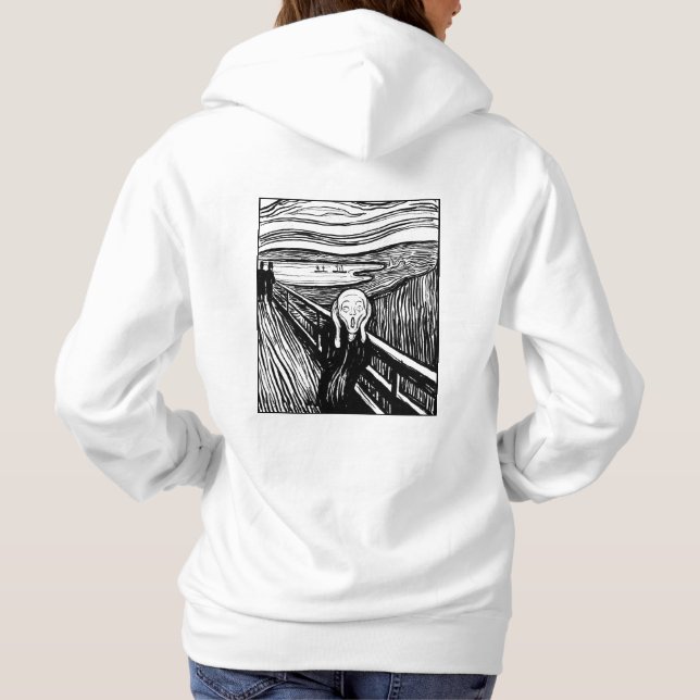 Pull À Capuche The Scream by Edvard Munch – Black Line Art (Dos)