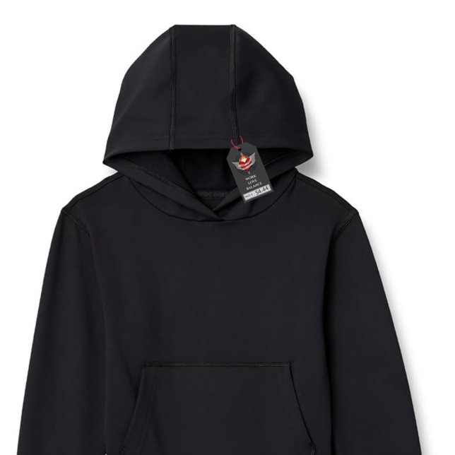 Pull À Capuche The WORK LOVE BALANCE back Script & Wing design (Créateur téléchargé)